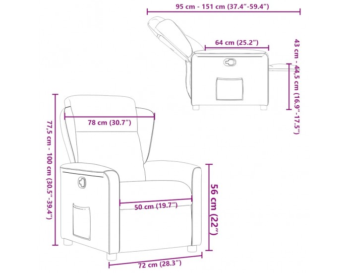 Sonata H Recliner Chair Cloud Grey Fabric