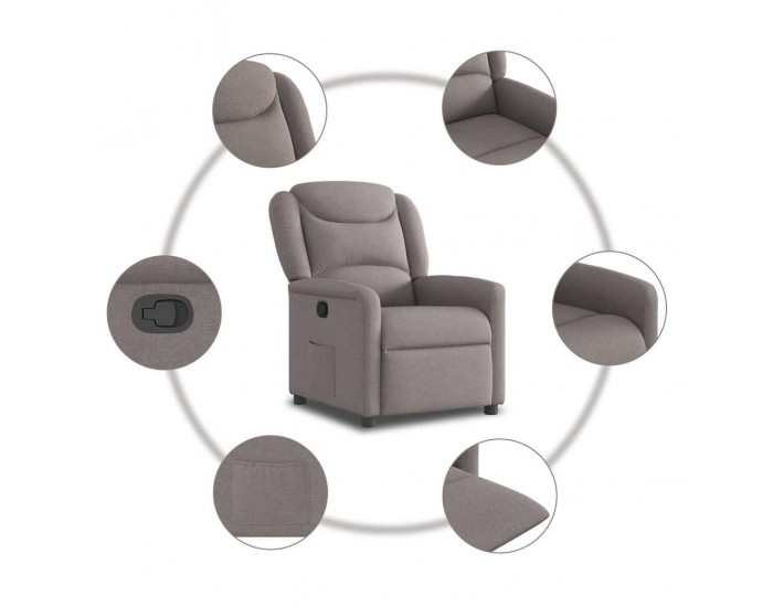 Sonata Fotoliu rabatabil, gri taupe, material textil