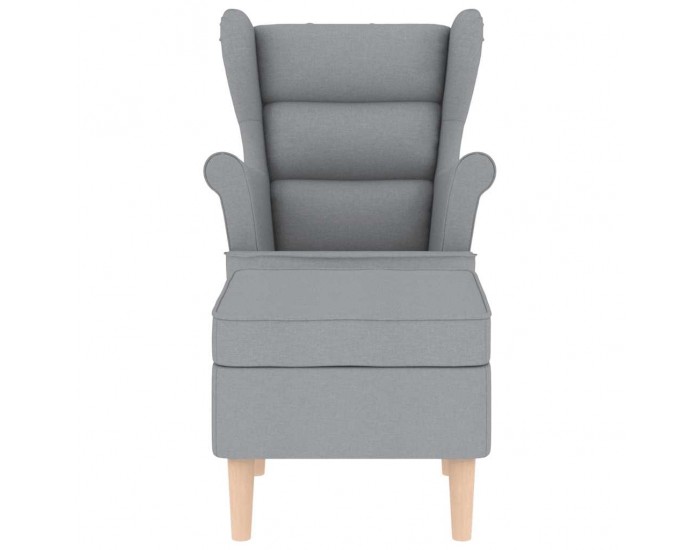 Sonata Fotoliu cu taburet pentru picioare, gri deschis material textil