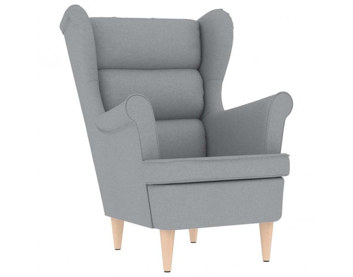 Sonata Fotoliu cu taburet pentru picioare, gri deschis material textil