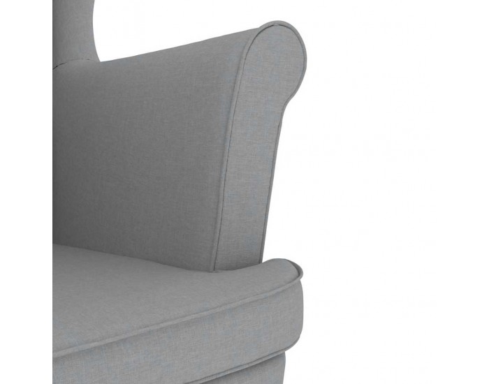 Sonata Fotoliu cu taburet pentru picioare, gri deschis material textil