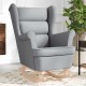 Sonata H Люлеещ се стол Светло сив 74x90x102 см плат