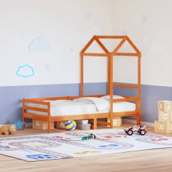 Sonata H Покрив за детско легло восъчнокафяв 108x70x176,5 см бор масив - Paturi pentru copii