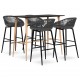 Sonata Set mobilier de bar, 5 piese, negru și gri