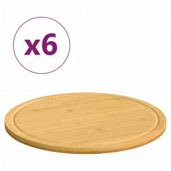 Sonata H Дъски за рязане 6 бр Ø30x1,5 см бамбук - Accesorii de bucătărie