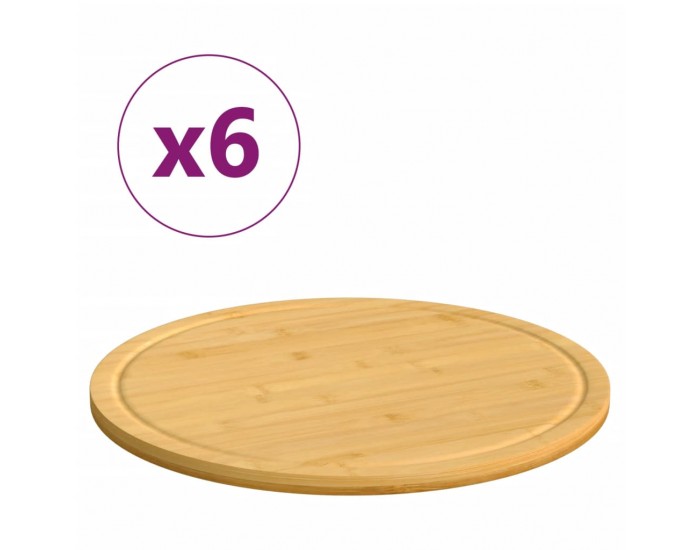Sonata H Дъски за рязане 6 бр Ø30x1,5 см бамбук