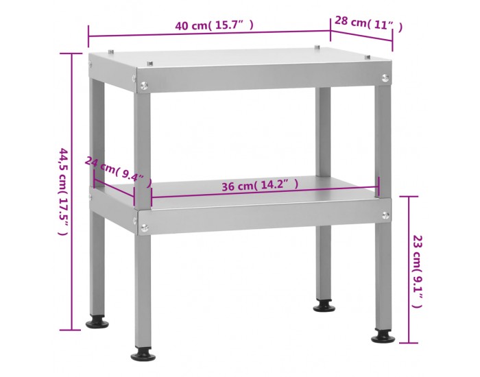 Sonata H Маса за фурна опушвач 40x28x44,5 см поцинкована стомана