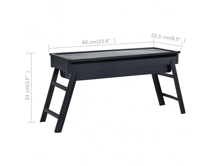 Sonata H Преносимо барбекю грил за къмпинг, стомана, 60x22,5x33 см