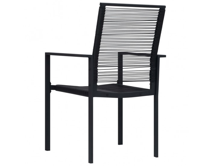 Sonata H Градински столове, 4 бр, PVC, ратан, черни