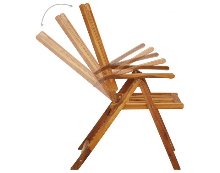 Sonata H Сгъваеми градински столове с възглавници, 8 бр, акация масив