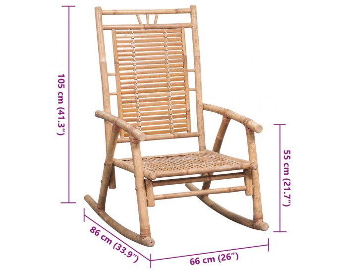 Sonata H Люлеещ се стол с възглавница, бамбук