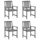 Sonata H Градински столове с възглавници, 4 бр, сиви, акация масив