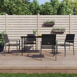 Sonata H Градински столове 4 бр черни 54x62,5x89 см полиратан - Scaune de grădină