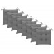 Sonata H Градински столове със сиви възглавници 8 бр тик масив