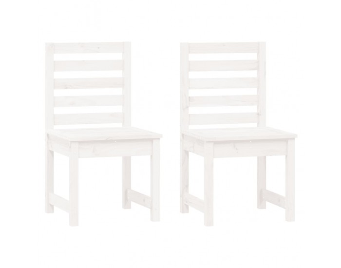 Sonata H Градински столове 2 бр бели 50x48x91,5 см борово дърво масив