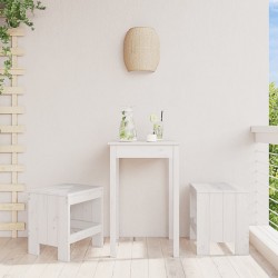 Sonata H Градински табуретки 2 бр бели 40x36x45 см борово дърво масив - Scaune de grădină
