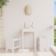 Sonata H Градински табуретки 2 бр бели 40x36x45 см борово дърво масив