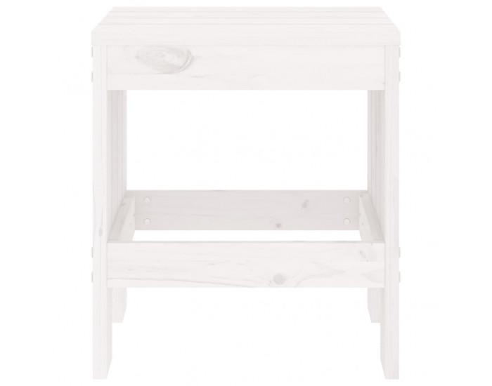 Sonata H Градински табуретки 2 бр бели 40x36x45 см борово дърво масив