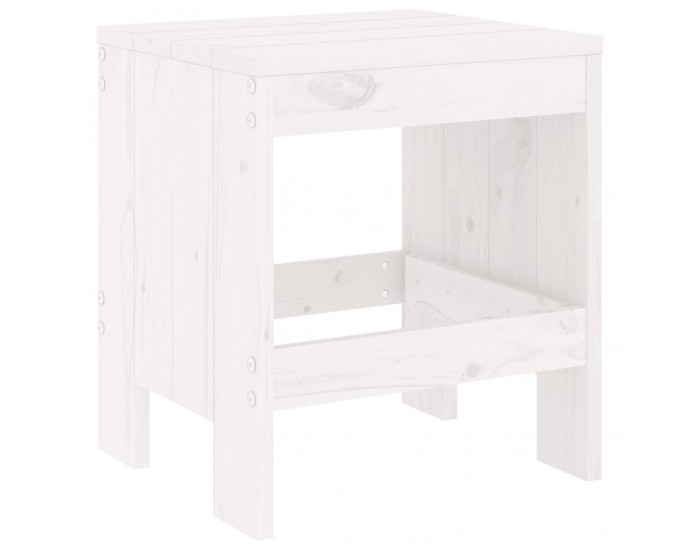 Sonata H Градински табуретки 2 бр бели 40x36x45 см борово дърво масив
