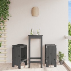 Sonata H Бар табуретки 2 бр сиви 40x36x75 см борово дърво масив - Scaune de grădină