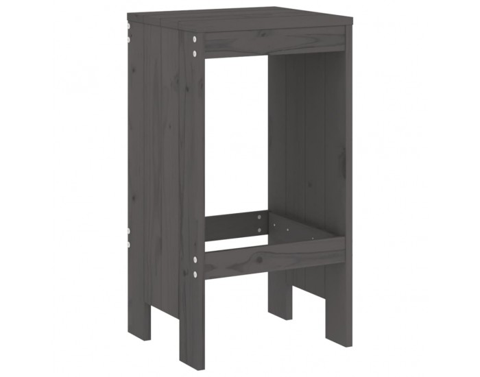 Sonata H Бар табуретки 2 бр сиви 40x36x75 см борово дърво масив