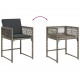 Sonata H Градински столове с възглавници, 4 бр, сиви, полиратан