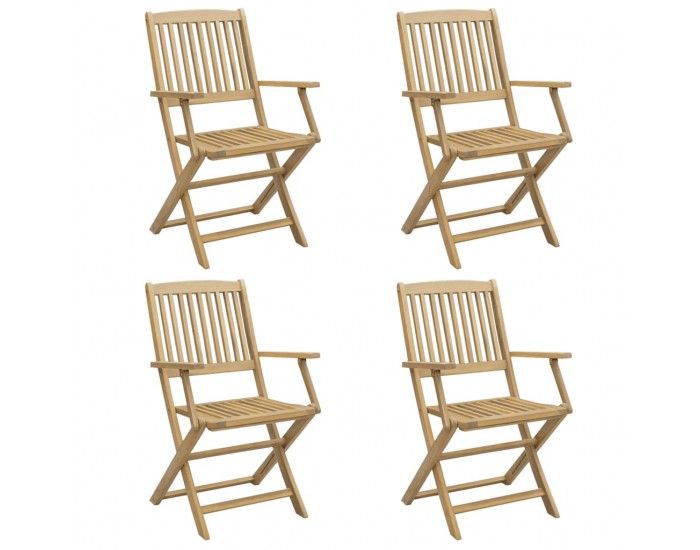 Sonata H Сгъваеми градински столове, 4 бр, 57,5x54,5x90 см, акация масив