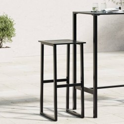 Sonata H Бар табуретки 2 бр черни 38x38x80 см прахово боядисана стомана - Scaune de grădină