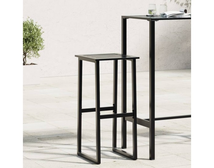 Sonata H Бар табуретки 2 бр черни 38x38x80 см прахово боядисана стомана
