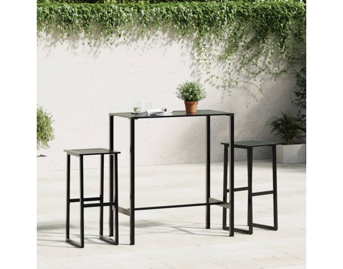 Sonata H Бар табуретки 2 бр черни 38x38x80 см прахово боядисана стомана