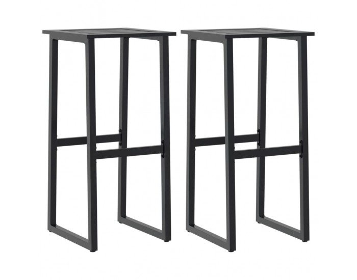 Sonata H Бар табуретки 2 бр черни 38x38x80 см прахово боядисана стомана