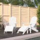 Sonata H Градински столове Адирондак, 2 бр, с табуретки, HDPE, бели