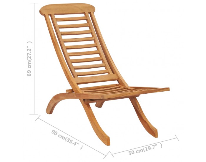 Sonata H Сгъваем градински стол 50x90x69 см тиково дърво масив