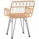 Sonata H Градински столове 2 бр с подлакътник 56x64x80 см PE ратан