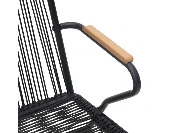Sonata H Градински столове, 2 бр, черни, 58x59x85,5 см, PVC ратан