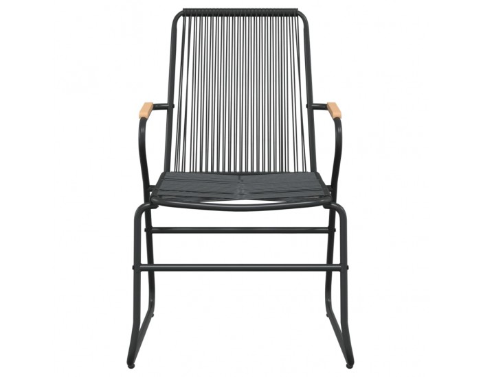 Sonata H Градински столове, 2 бр, черни, 58x59x85,5 см, PVC ратан