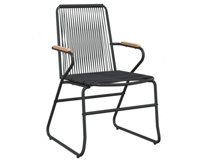 Sonata H Градински столове, 2 бр, черни, 58x59x85,5 см, PVC ратан
