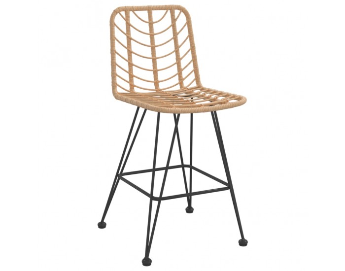 Sonata H Бар табуретки 2 бр 45x56x103,5 см PE ратан и стомана
