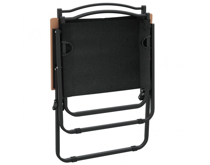 Sonata H Къмпинг столове 2 бр черни 54x55x78 см Оксфорд плат