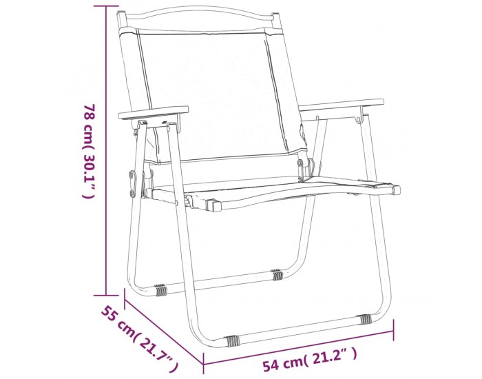 Sonata H Къмпинг столове 2 бр черни 54x55x78 см Оксфорд плат