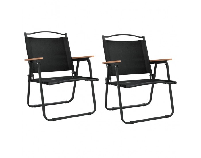 Sonata H Къмпинг столове 2 бр черни 54x55x78 см Оксфорд плат