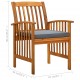 Sonata H Градински трапезни столове с възглавници, 3 бр, акация масив