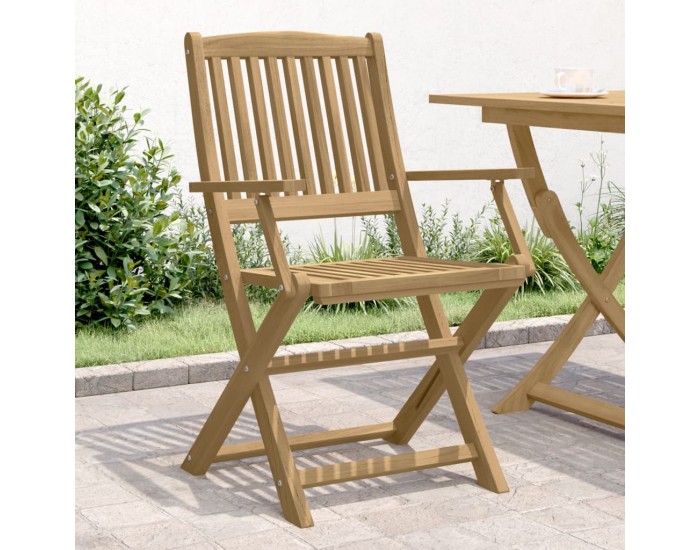 Sonata H Сгъваеми градински столове 2 бр 58x54,5x90 см акация масив