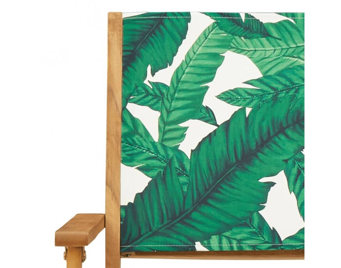Sonata H Сгъваеми градински столове 8 бр зелен плат и масивно дърво