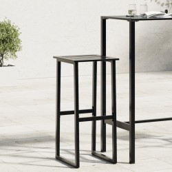 Sonata H Бар табуретки 4 бр черни 38x38x80 см прахово боядисана стомана - Scaune de grădină