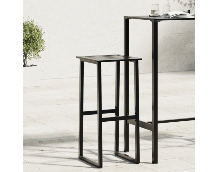 Sonata H Бар табуретки 4 бр черни 38x38x80 см прахово боядисана стомана