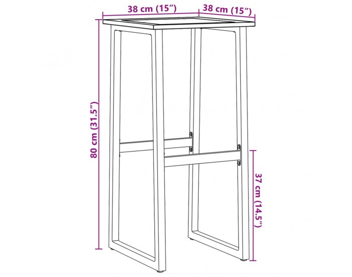 Sonata H Бар табуретки 4 бр черни 38x38x80 см прахово боядисана стомана