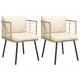 Sonata H Градински столове 2 бр. с възглавници Natural Poly Rattan
