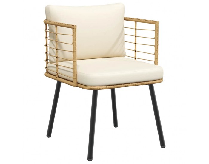 Sonata H Градински столове 2 бр. с възглавници Natural Poly Rattan