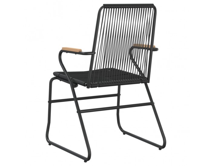 Sonata H Градински столове, 4 бр, черни, 58x59x85,5 см, PVC ратан